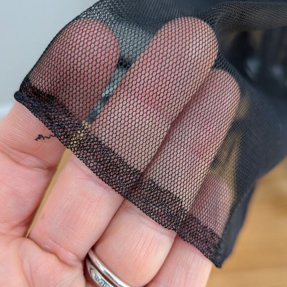 Vintage Cache Prom Dress Maxi Gown 8 Black Tan Lace Empire Y2K 90S Fairy Goth - Picture 14 of 14